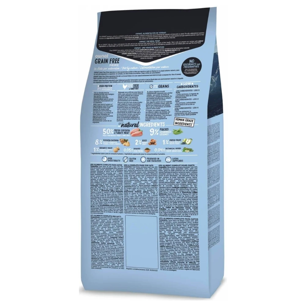 Croquettes chaton Ownat Prime 3 kg – Croissance saine – Image 2