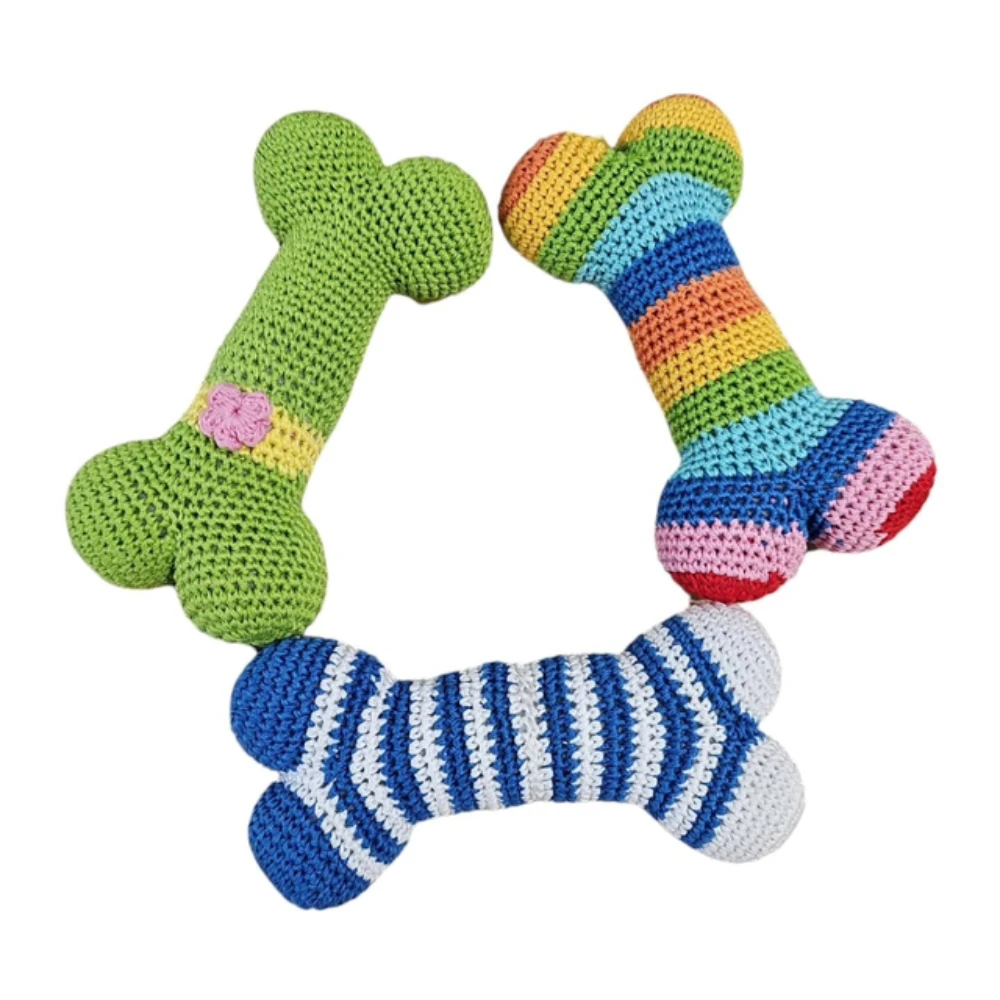 Os en crochet tricoté à la main pour chien