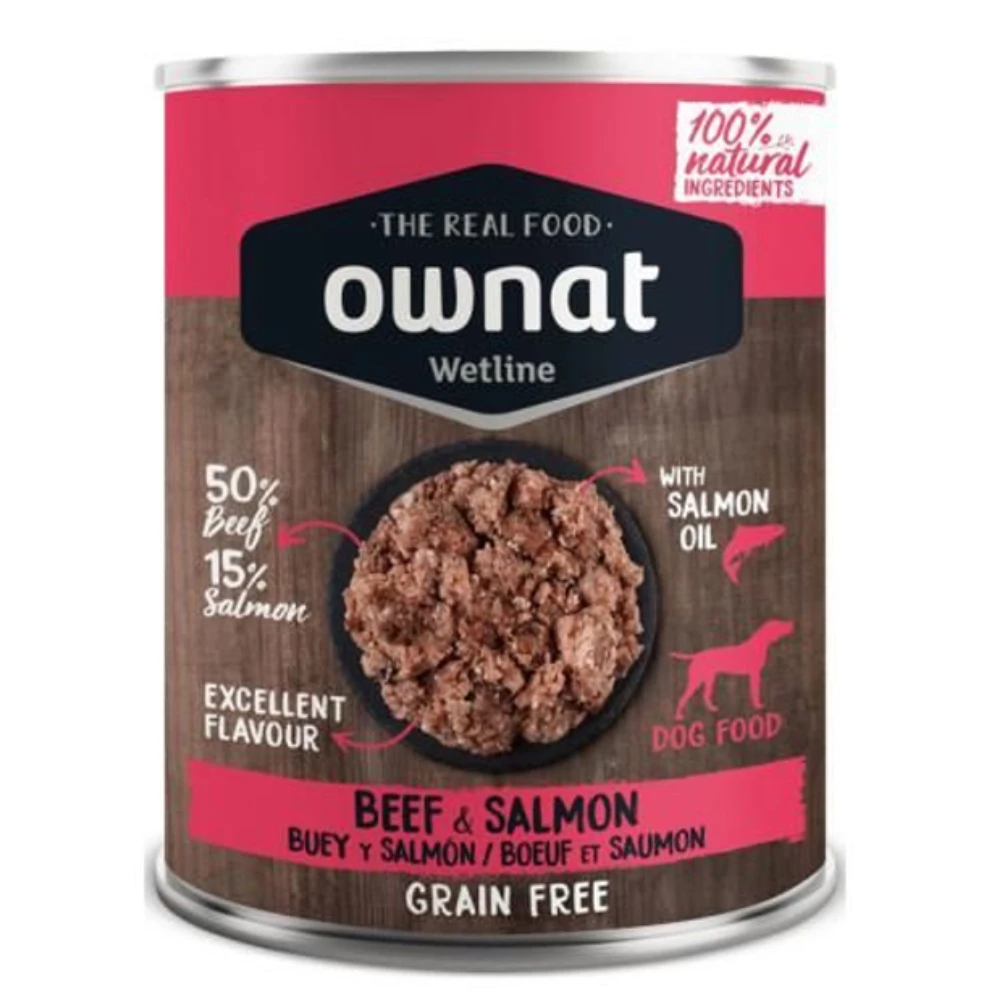 Pâtée chien Ownat Wetline Bœuf et Saumon