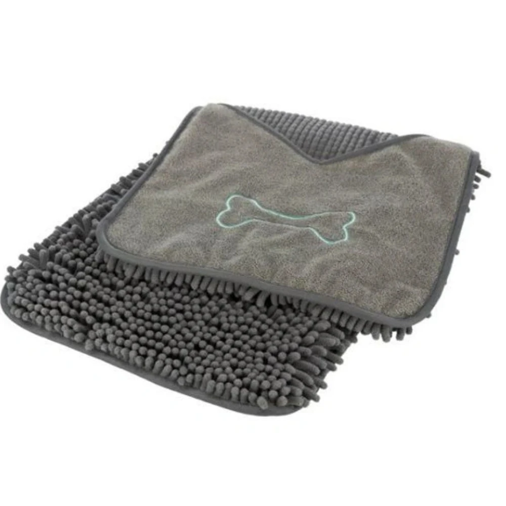 serviette microfibre pour chien avec pochettes