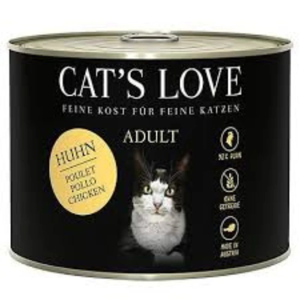 Pâtée Cat's Love poulet naturel : nourrir son chat en humide haut de gamme