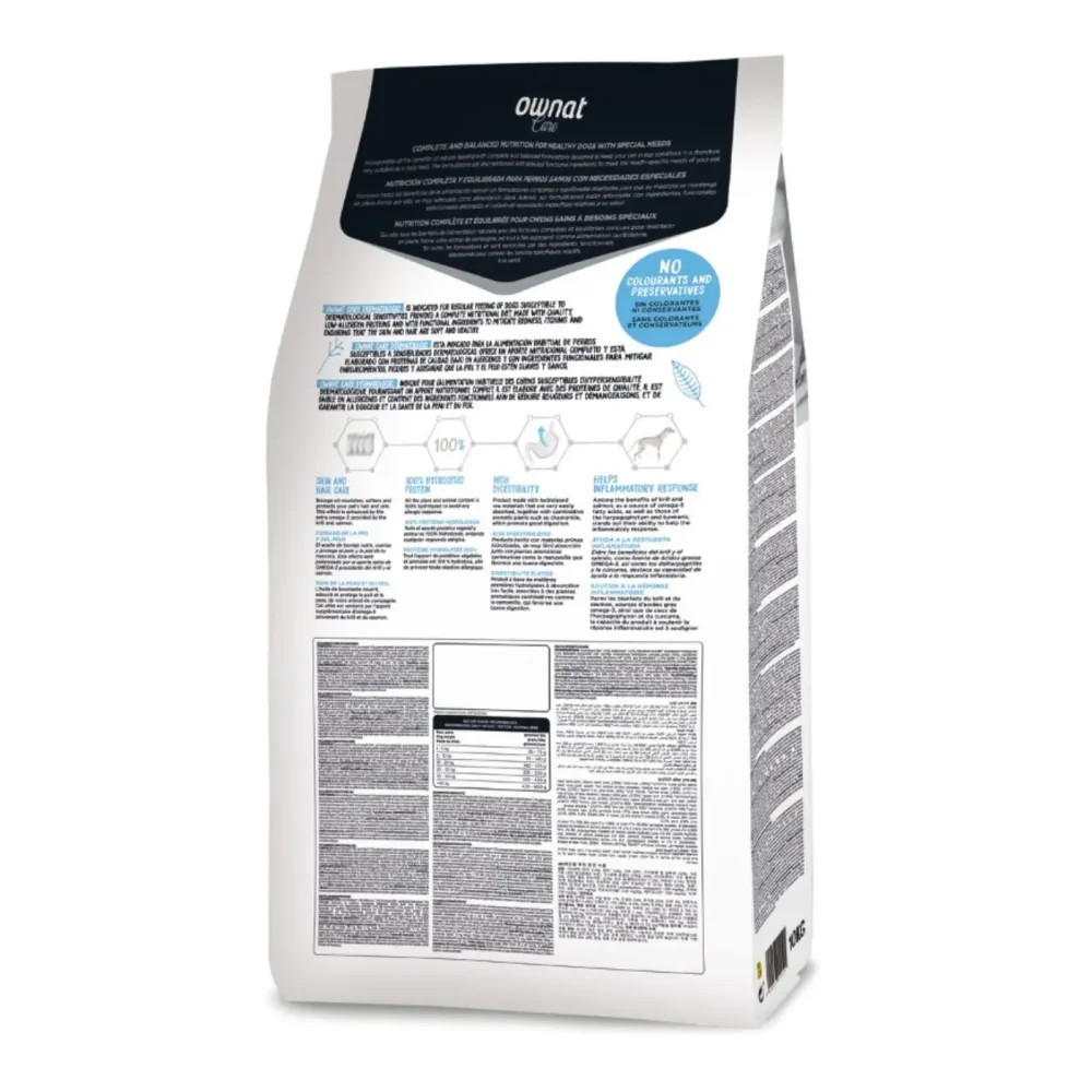 Croquettes dermatologic Ownat Care 10 kg pour chiens sensibles
