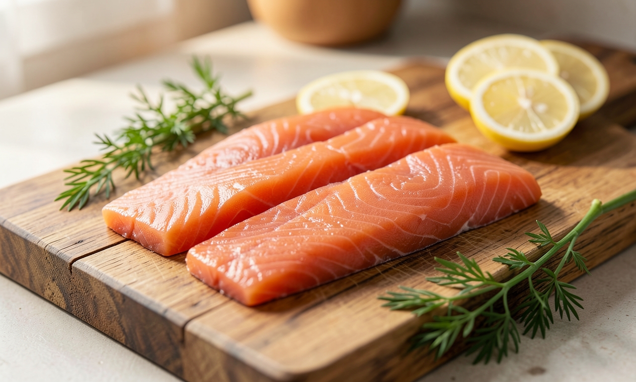 Saumon frais riche en oméga-3 : aliments naturels chien pour pelage brillant