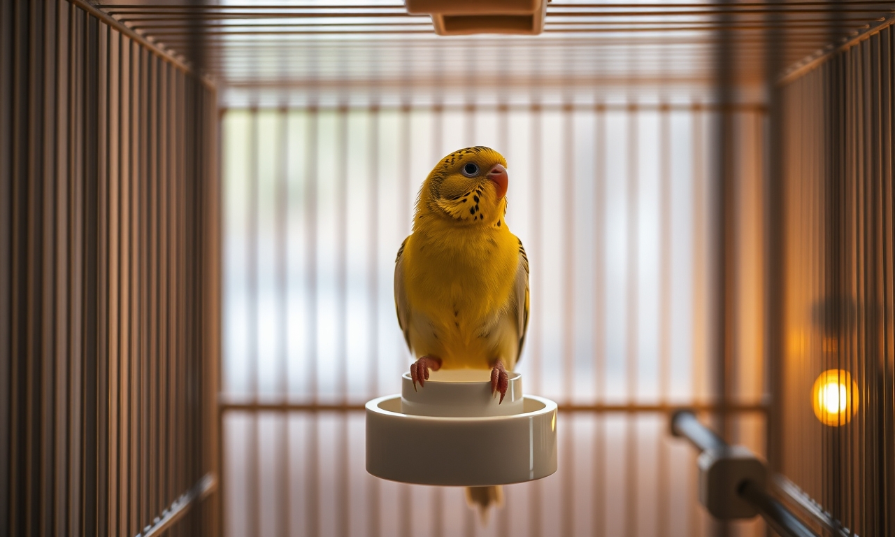 Mangeoire oiseaux automatique : canari dans sa cage - sélection Poil&Caille