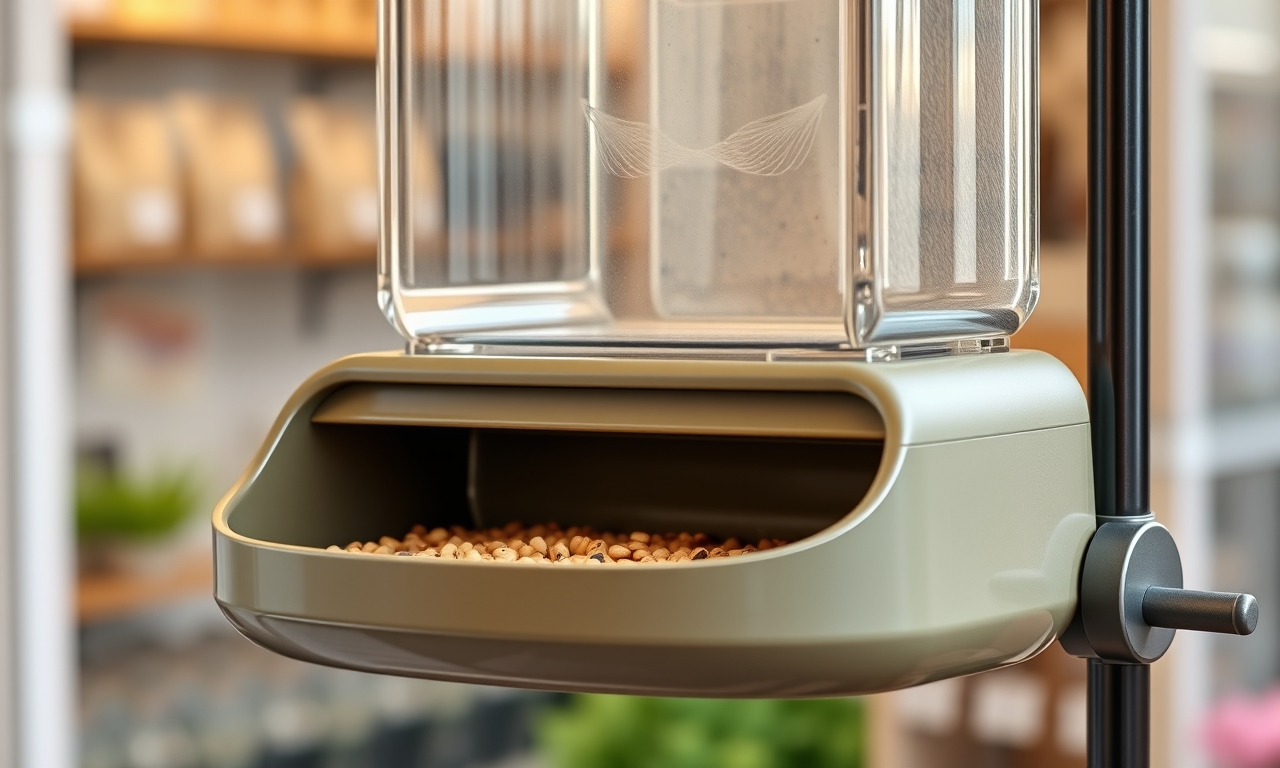 Mangeoire oiseaux automatique anti-gaspillage avec bac récupérateur intégré